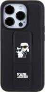 Karl Lagerfeld Saffiano Grip Stand Metal Logo Zadný Kryt na iPhone 15 Pro Max Black - Kryt na mobil