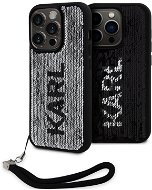 Karl Lagerfeld Sequins Reversible Zadní Kryt pro iPhone 15 Pro Black/Silver - Phone Cover