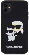 Karl Lagerfeld 3D Rubber Karl and Choupette Zadný Kryt na iPhone 11 Black - Kryt na mobil