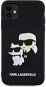 Karl Lagerfeld 3D Rubber Karl and Choupette Zadný Kryt na iPhone 11 Black - Kryt na mobil