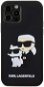 Telefon tok Karl Lagerfeld 3D Rubber Karl and Choupette iPhone 12/12 Pro fekete hátlap tok - Kryt na mobil