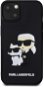 Karl Lagerfeld 3D Rubber Karl and Choupette Zadný Kryt na iPhone 13 Black - Kryt na mobil