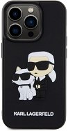 Karl Lagerfeld 3D Rubber Karl and Choupette Zadný Kryt na iPhone 13 Pro Black - Kryt na mobil