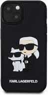 Karl Lagerfeld 3D Rubber Karl and Choupette Zadný Kryt na iPhone 14 Black - Kryt na mobil