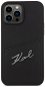 Karl Lagerfeld Saffiano Card Slot Metal Signature Zadní Kryt pro iPhone 13 Pro Max Black - Phone Cover