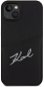 Karl Lagerfeld Saffiano Card Slot Metal Signature Back Cover für iPhone 14 Black - Handyhülle