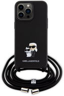 Karl Lagerfeld Saffiano Nylon Crossbody Metal Karl and Choupette Zadný Kryt na iPhone 15 Pro Max Bl - Kryt na mobil