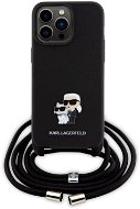 Karl Lagerfeld Saffiano Nylon Crossbody Metal Karl and Choupette iPhone 15 Pro Max fekete hátlap tok - Telefon tok