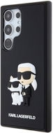 Karl Lagerfeld 3D Rubber Karl und Choupette Back Cover für Samsung Galaxy S24 Ultra Schwarz - Handyhülle