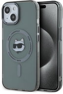 Karl Lagerfeld IML Choupette Head Metal Frame MagSafe Zadní Kryt pro iPhone 15 Black - Phone Cover