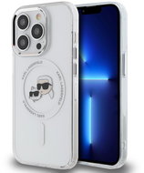 Karl Lagerfeld IML K&CH Heads Metal Frame MagSafe Back Cover for iPhone 14 Pro Transparent - Phone Cover
