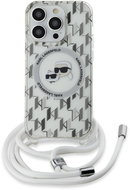 Karl Lagerfeld IML Monogram Crossbody K&CH Heads MagSafe Back Cover for iPhone 14 Pro Max Transparen - Phone Cover