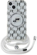 Karl Lagerfeld IML Monogram Crossbody K&CH Heads MagSafe Back Cover for iPhone 14 Transparent - Phone Cover