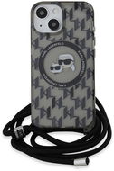 Karl Lagerfeld IML Monogram Crossbody K&CH Heads MagSafe Backcover für das iPhone 15 Black - Handyhülle