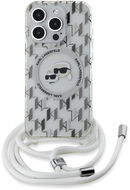 Karl Lagerfeld IML Monogram Crossbody K&CH Heads MagSafe Zadní Kryt pro iPhone 15 Pro Max Transparen - Kryt na mobil