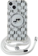 Karl Lagerfeld IML Monogram Crossbody K&CH Heads MagSafe Back Cover for iPhone 15 Transparent - Phone Cover