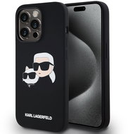 Karl Lagerfeld Liquid Silicone Double Heads MagSafe Back Cover for iPhone 14 Pro Black - Phone Cover