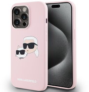 Karl Lagerfeld Liquid Silicone Double Heads MagSafe Back Cover for iPhone 14 Pro Pink - Phone Cover
