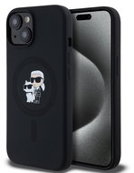 Karl Lagerfeld Liquid Silicone Karl and Choupette MagSafe Back Cover for iPhone 14 Black - Phone Cover