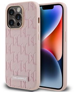 Karl Lagerfeld PU Leather Monogram Metal Logo MagSafe Back Cover for iPhone 14 Pro Max Pink - Phone Cover