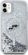 Karl Lagerfeld Liquid Glitter Karl and Choupette Heads MagSafe Zadní Kryt pro iPhone 11 Transparent - Phone Cover