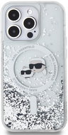 Karl Lagerfeld Liquid Glitter Karl and Choupette Heads MagSafe Back Cover for iPhone 14 Pro Transpar - Phone Cover