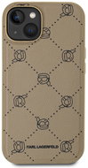 Karl Lagerfeld PU Karl Heads Pattern MagSafe Back Cover for iPhone 14 Beige - Phone Cover