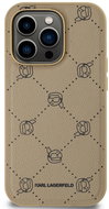 Karl Lagerfeld PU Karl Heads Pattern MagSafe Back Cover for iPhone 14 Pro Max Beige - Phone Cover