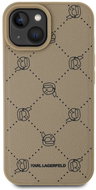 Karl Lagerfeld PU Karl Heads Pattern MagSafe Zadní Kryt pro iPhone 15 Beige - Kryt na mobil