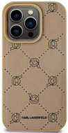 Karl Lagerfeld PU Karl Heads Pattern MagSafe Back Cover for iPhone 15 Pro Beige - Phone Cover
