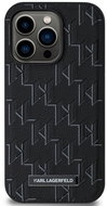 Karl Lagerfeld PU Leather Monogram Metal Logo MagSafe Back Cover for iPhone 14 Pro Max Black - Phone Cover