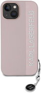 Karl Lagerfeld PU Saffiano Rhinestone Charm Zadní Kryt pro iPhone 15 Pink - Kryt na mobil