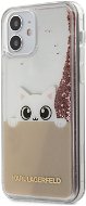 Karl Lagerfeld Liquid Glitter Peek a Boo - Apple iPhone 12 Mini, Pink - Telefon tok
