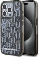 Karl Lagerfeld Liquid Glitter Monogram Gradient Back Cover for iPhone 15 Pro Max Black - Phone Cover