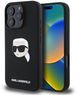 Karl Lagerfeld Liquid Silicone Karl Head MagSafe Back Cover for iPhone 16 Pro Black - Phone Cover