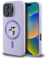 Karl Lagerfeld Liquid Silicone Karl and Choupette MagSafe Back Cover for iPhone 16 Pro Max Purple - Phone Cover