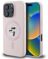Karl Lagerfeld Liquid Silicone Karl and Choupette MagSafe Back Cover für das iPhone 16 Pro Max Pink - Handyhülle