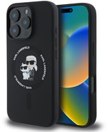 Karl Lagerfeld Liquid Silicone Karl and Choupette MagSafe Zadní Kryt pro iPhone 16 Pro Max Black - Kryt na mobil