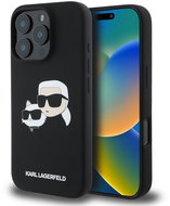 Karl Lagerfeld Liquid Silicone Double Heads MagSafe iPhone 16 Pro Black tok - Telefon tok