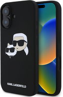 Karl Lagerfeld Liquid Silicone Double Heads MagSafe Back Cover for iPhone 16 Black - Phone Cover