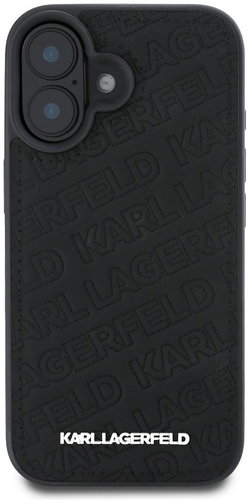 Karl Lagerfeld PU Quilted Pattern Back Cover for iPhone 16 Black - Phone Cover - Main image