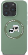 Karl Lagerfeld Liquid Silicone K&CH Heads MagSafe Back Cover for iPhone 16 Pro Max Khaki - Phone Cover