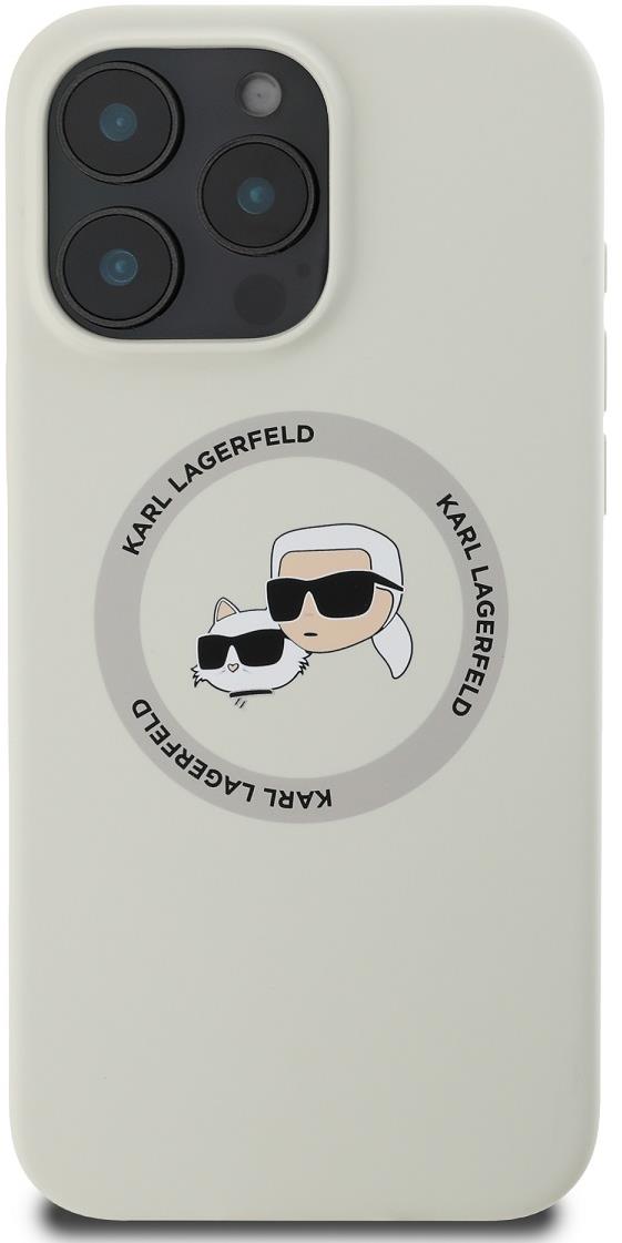 Karl Lagerfeld Liquid Silicone K&CH Heads MagSafe iPhone 16 Pro Max Beige tok