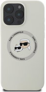 Karl Lagerfeld Liquid Silicone K&CH Heads MagSafe Back Cover for iPhone 16 Pro Beige - Phone Cover