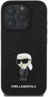 Karl Lagerfeld Fixed Glitter Metal Ikonik Back Cover for iPhone 16 Pro Black - Phone Cover
