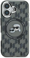 Karl Lagerfeld IML Monogram K&CH Heads MagSafe Back Cover for iPhone 16 Black - Phone Cover