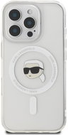 Karl Lagerfeld IML Karl Head Metal Frame MagSafe Back Cover for iPhone 16 Pro Transparent - Phone Cover