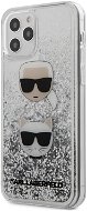 Karl Lagerfeld Liquid Glitter 2 Heads for Apple iPhone 12/12 Pro, Silver - Phone Cover