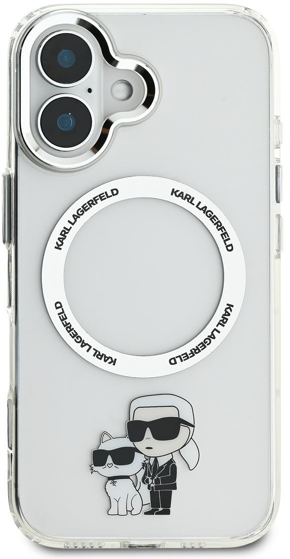 Karl Lagerfeld IML Karl and Choupette MagSafe iPhone 16 Plus átlátszó tok