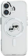 Karl Lagerfeld IML K&CH Heads Metal Frame MagSafe Back Cover für das iPhone 16 Transparent - Handyhülle
